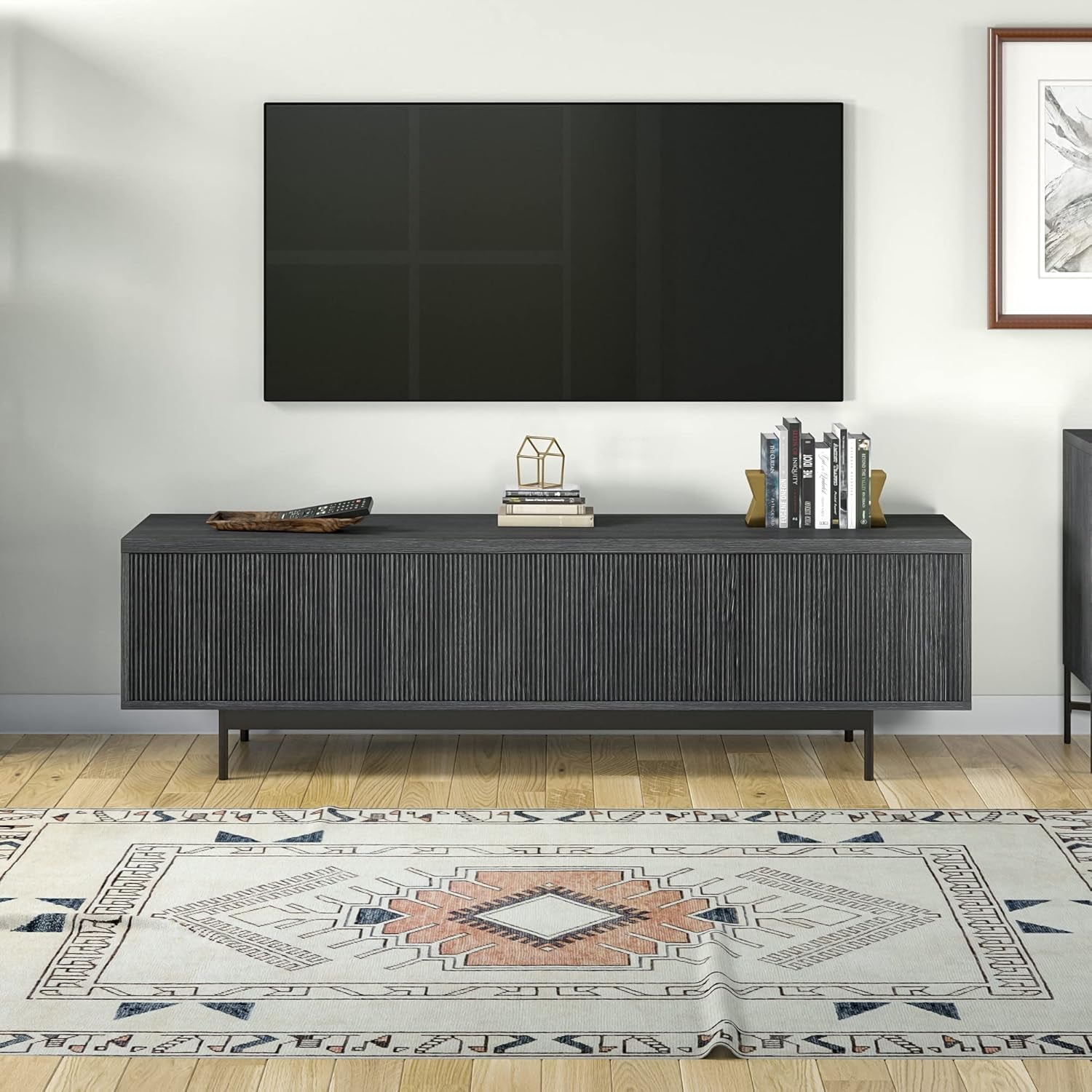 Whitman TV Stand, 70" Wide, Dark Gray