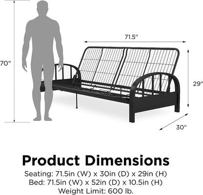 Aiden Metal Futon Frame, Black Large