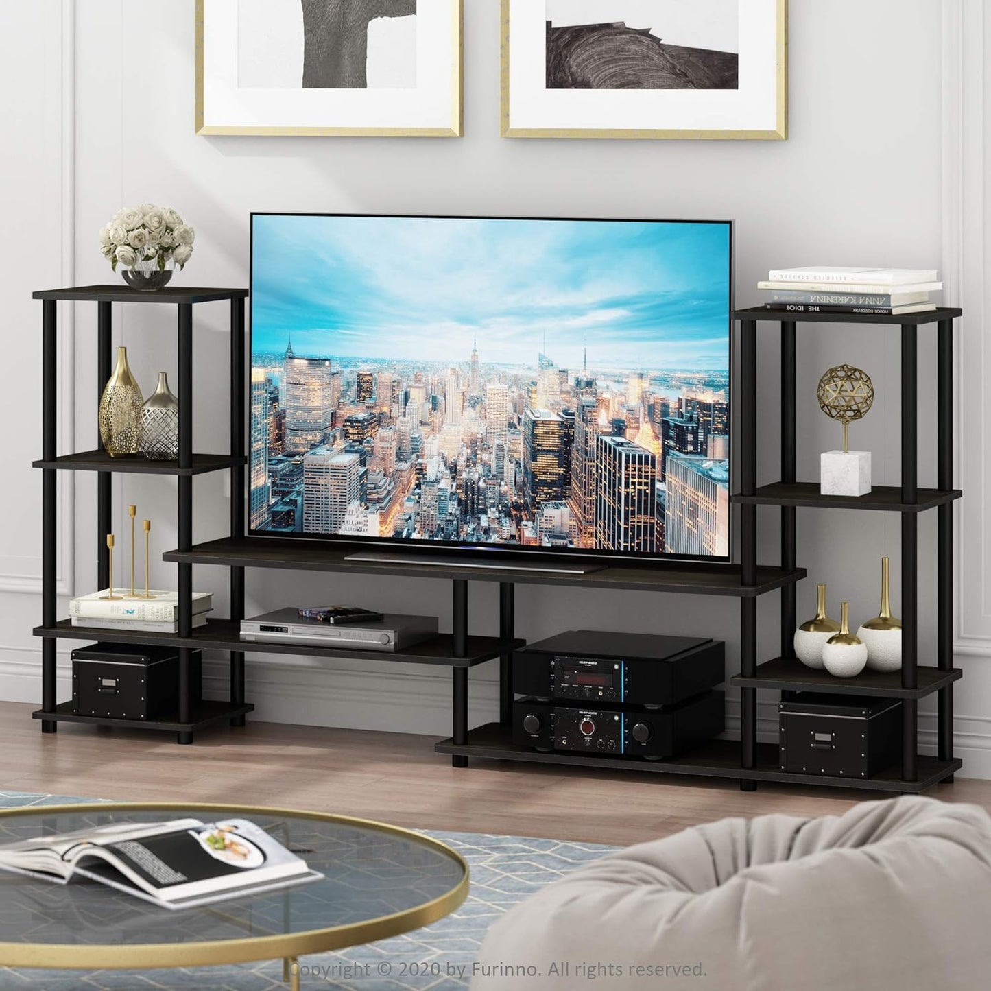 Turn-N-Tube Grand Entertainment Center, Espresso/Black