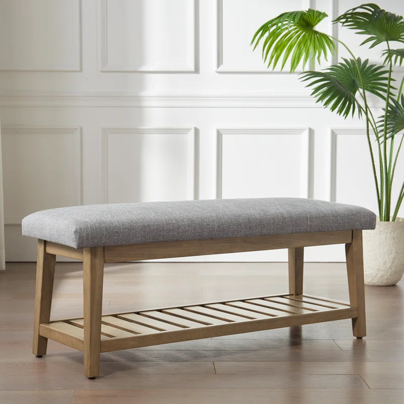 Hahnville Polyester Upholstered Storage Bench