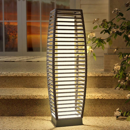 Freida Solar Powered Wicker Floor Lamp