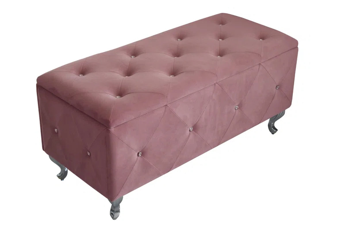 Carnes Velvet Upholstered Storage Bench