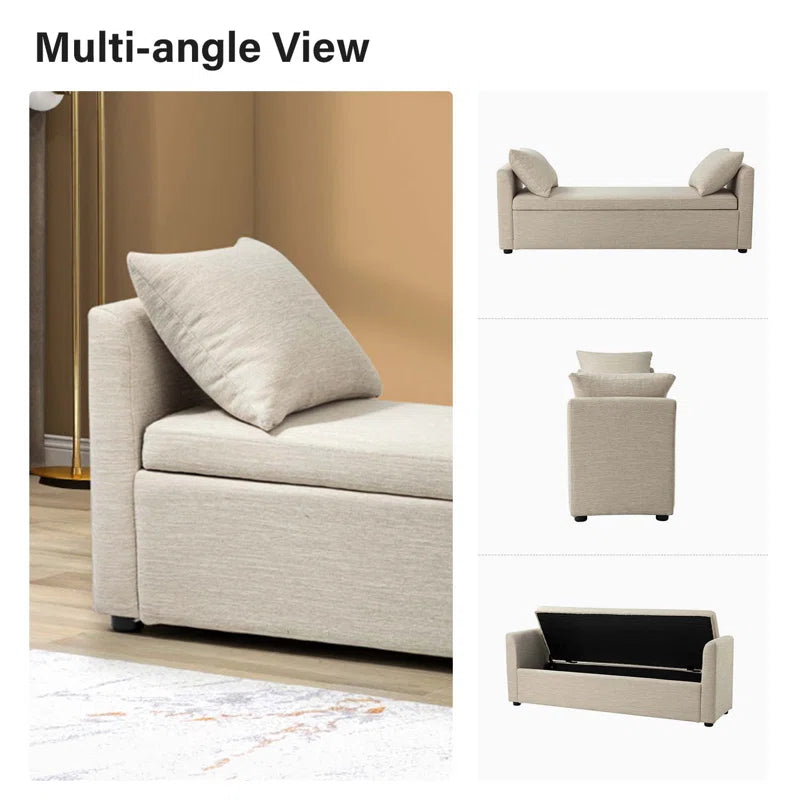 Aristides Polyester Upholstered Storage Bench