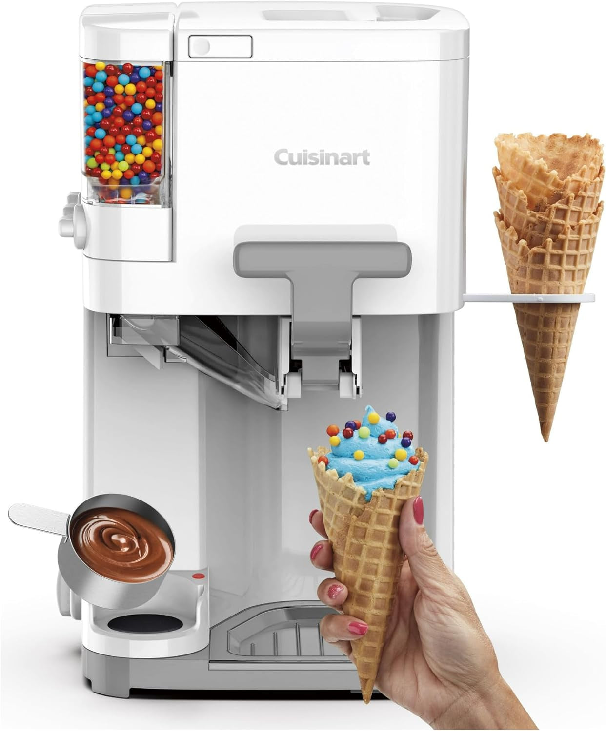 Ice Cream Maker Machine, 1.5 Quart Mix It in Soft Serve, Yogurt, Sorbet, Sherbet Maker, White, ICE-45P1