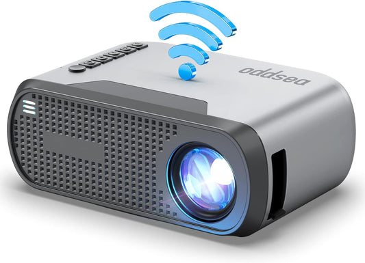 Mini Projector with Wifi,  Portable Projector for Home Theater, 1080P Supported Movie Projector for Outdoor Use, Compatible with Iphone, Android Phone, Laptop, USB, TV Stick