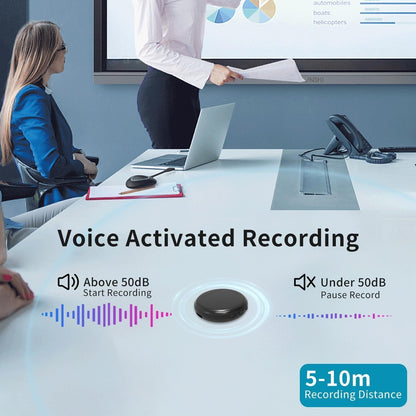 64GB Magnetic Voice Activated Recorder with 768 Hrs Recording Capacity, Digital Voice Recorder with DSP Noise Canceling for Lecture Meeting Work Interviews Class