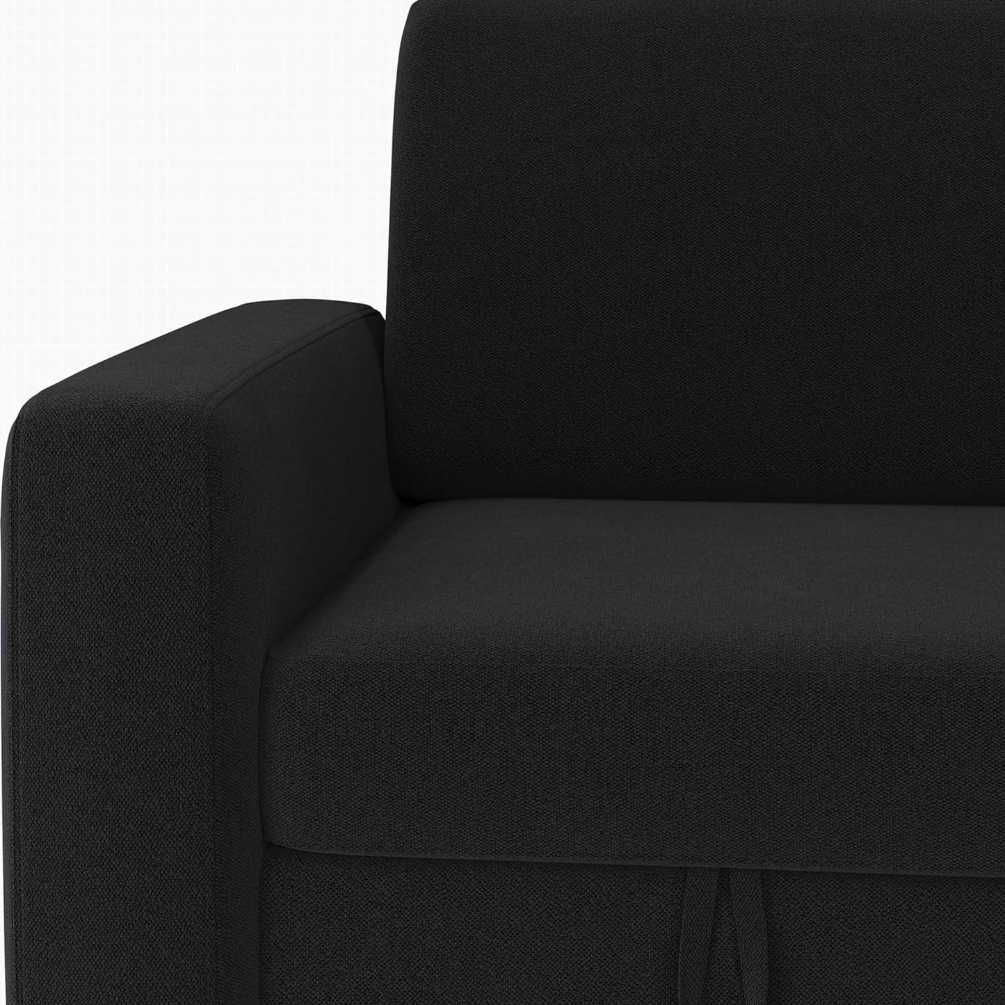 Sectional Sofa L-Shaped Sofa Couch Bed W/Chaise & USB, Reversible Couch Sleeper W/Pull Out Bed & Storage Space, 4-Seat Fabric Convertible Sofa, Pull Out Couch for Living Room Black