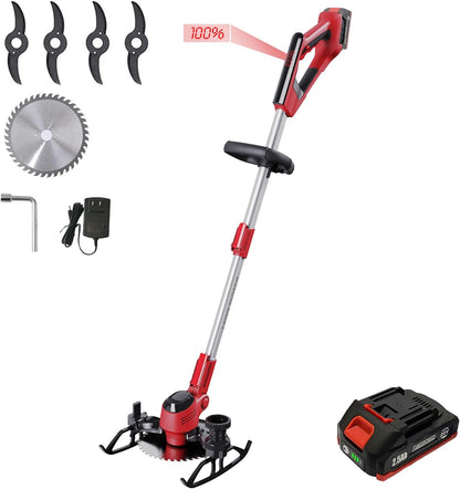 Cordless Weed Wacker & Edger & Lawn Mower with 2.5Ah Battery, 3-In-1 Weed Wacker Battery Operated, Running Time 50~75 Mins (Battery and Charger Included)