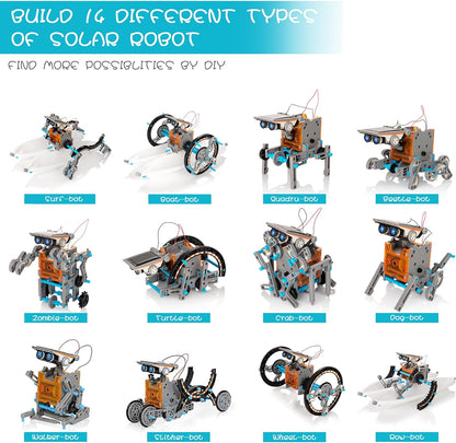14-In-1 Solar Robot Kit, Educational STEM Science Toy, DIY Solar Power Building Kit, Gift for Kids Boys Girls 8 9 10 11 12 Years Old