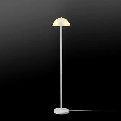 67526 Dixon 65" 2-Light Floor Lamp, Matte White, Frosted Glass Shade, Vertical Pull-Chain Stepless Dimmer Switch