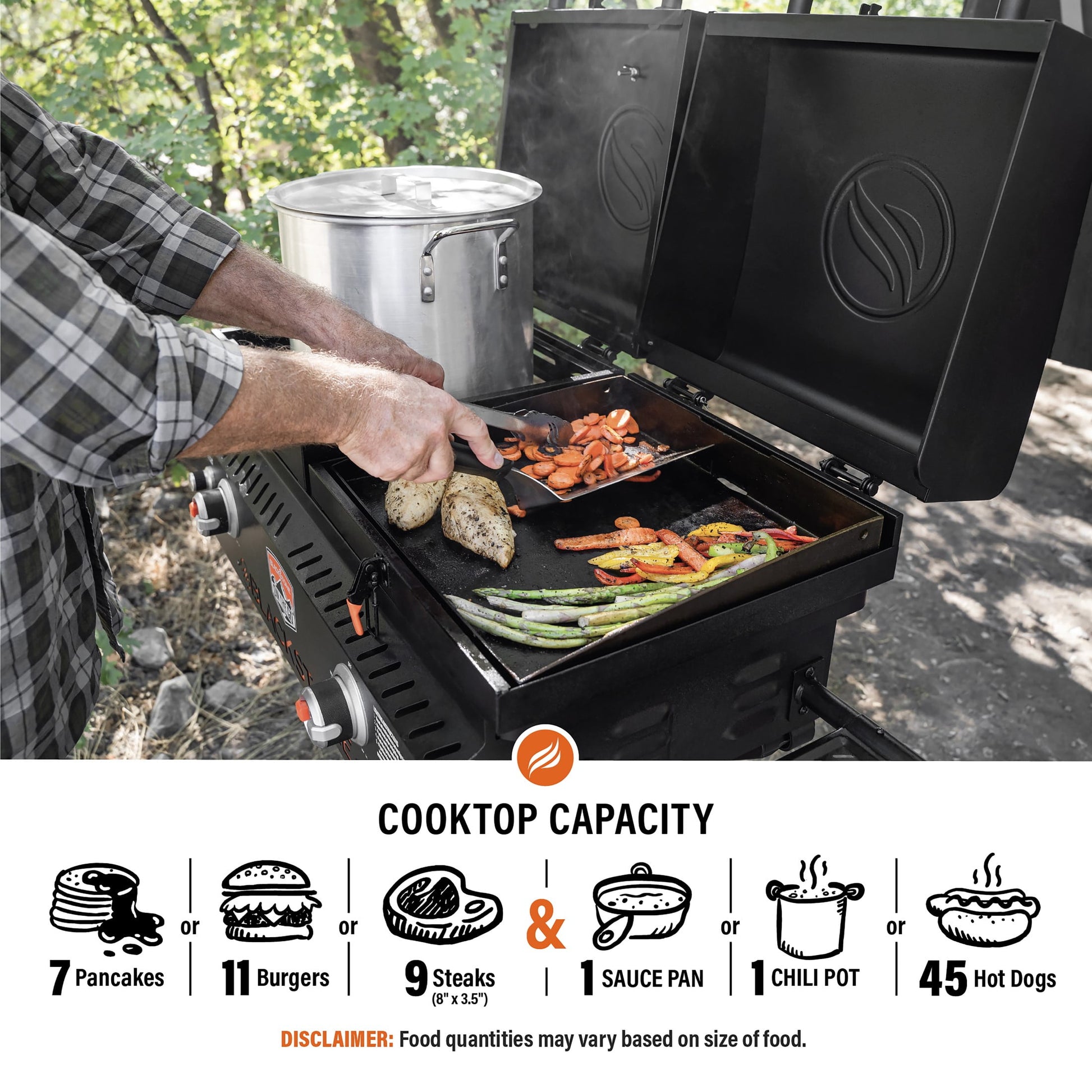 on the Go 17" Griddle and Grill Combo with Hood