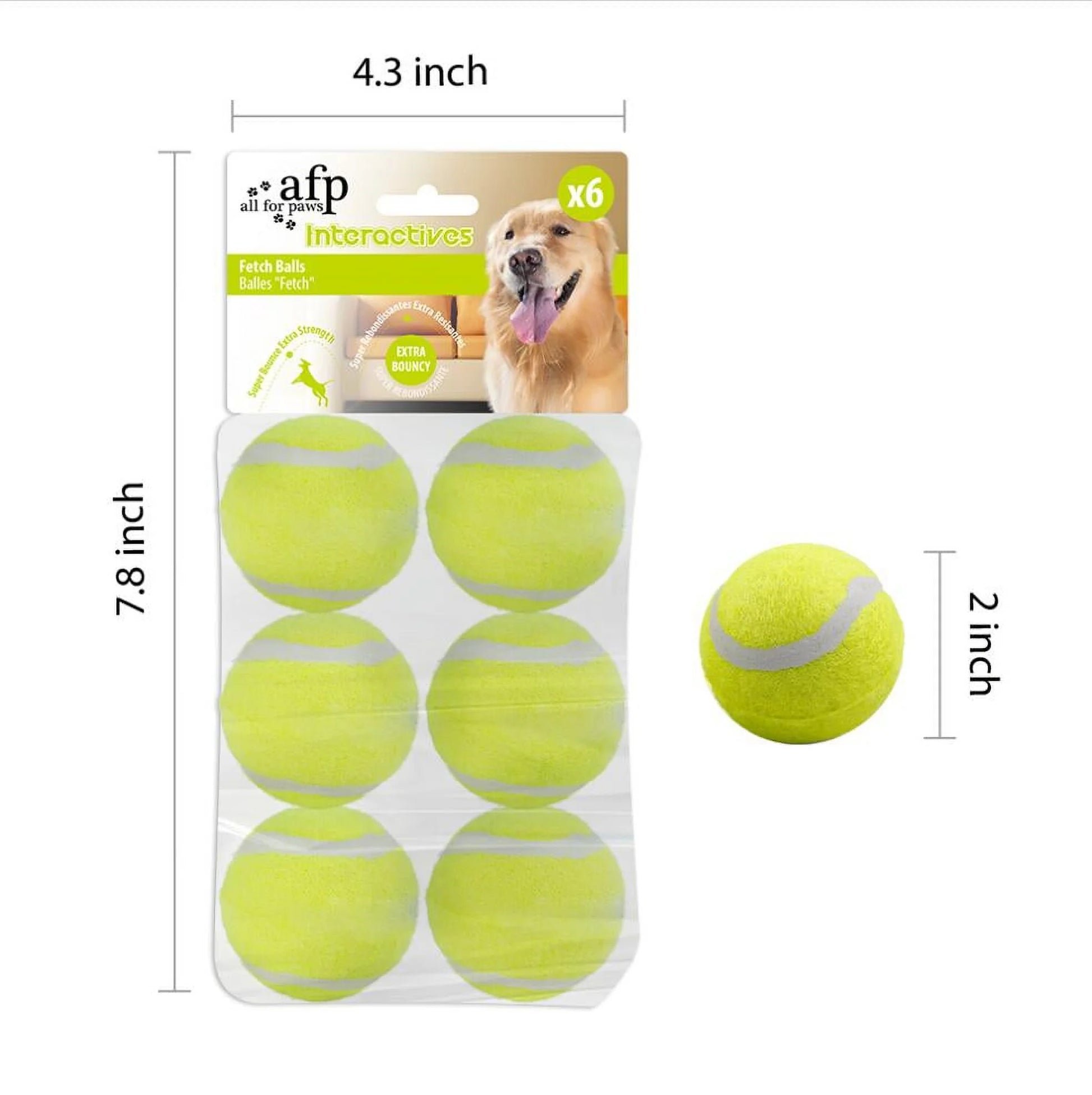 Automatic Ball Launcher Replacement Balls for Small to Medium Sized Dogs, 6Pcs (2-Inch Mini Pet Throwing Tennis Balls)