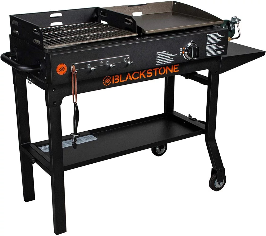 " Easy Assemble Care, Store and Use Tough Durable Ever Reliable Blackstone Griddle & Charcoal Grill Combo 1819 - Serve up Really Tasty Meals with That Distinct Grilled to Perfection Flavor"