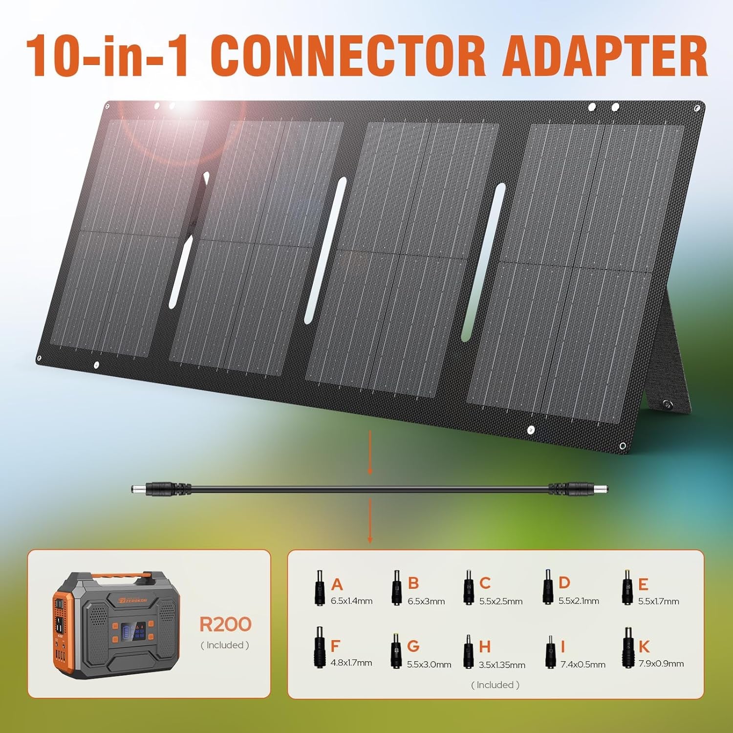 Portable Solar Generator, 300W Portable Power Station with Foldable 60W Solar Panel, 110V Pure Sine Wave, 280Wh Lithium Battery Pack with DC AC Outlet for Home Use RV Outdoor Camping Adventure