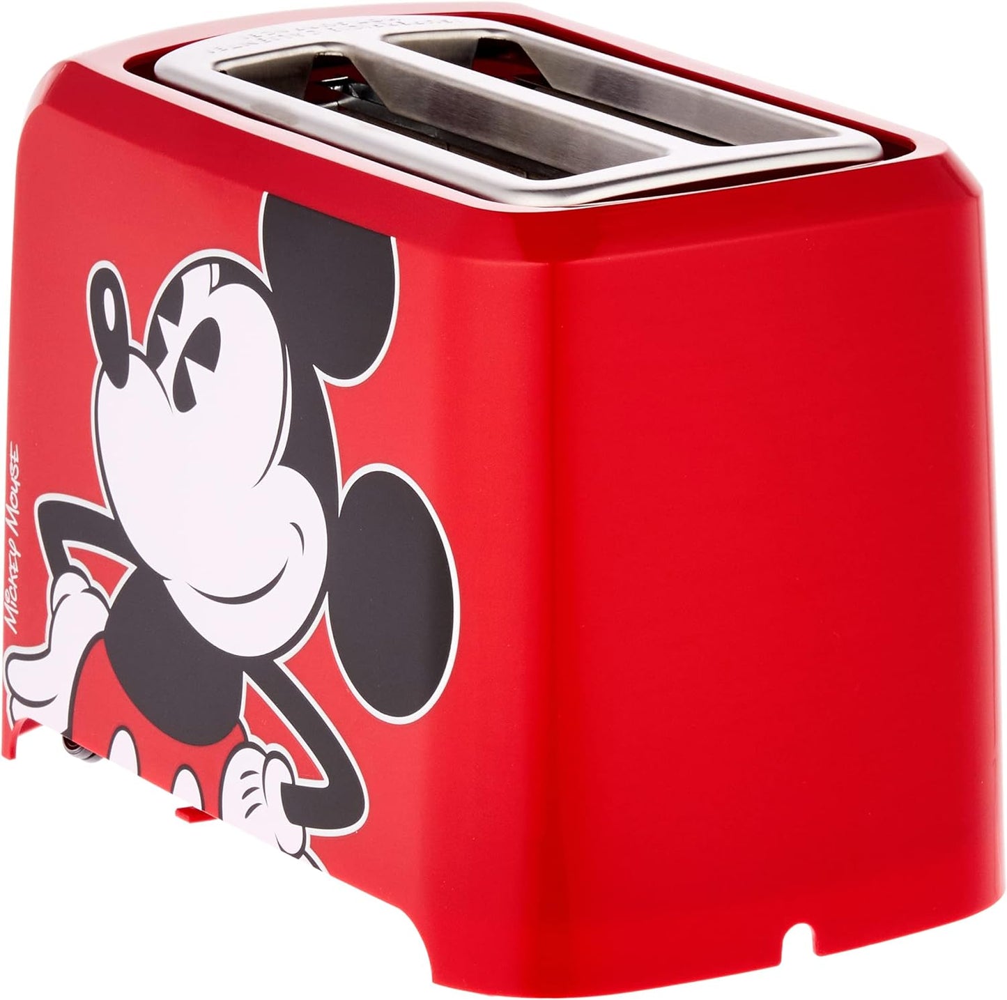 Mickey Mouse 2-Slice Toaster by Select Brands - Mickey Mouse Toaster for  Kitchen Accessories - Features Crumb Tray & High Rise Toast Lift - Gift for  Lovers - Red