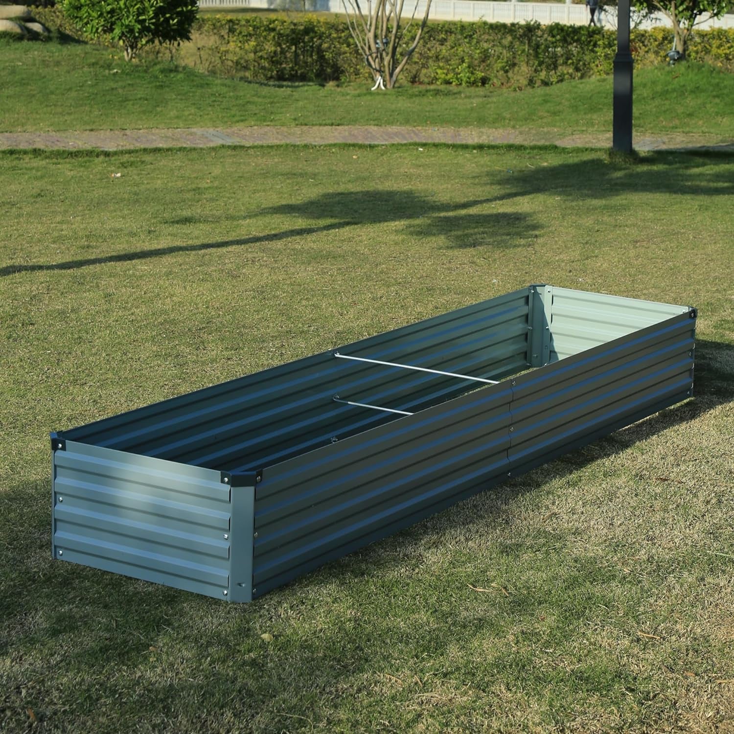 8X2X1Ft(2 Pack) Galvanized Raised Garden Bed,Outdoor Planter Box Metal Patio Kit Planting Bed for Vegetables Flowers Herb,Grey