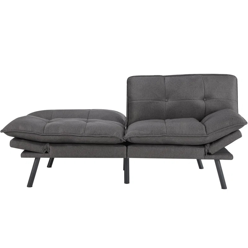Lashann 71" Wide Tufted Back Upholstered Convertible Sofa with Adjustable Arms - Design By Technique