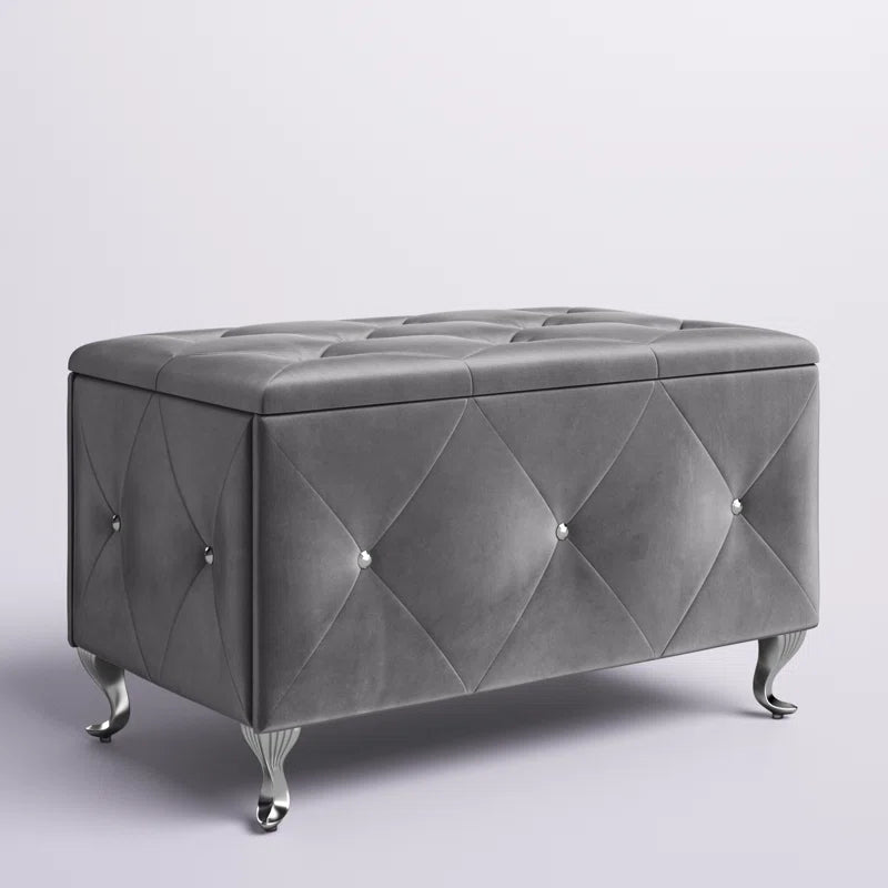 Carnes Velvet Upholstered Storage Bench