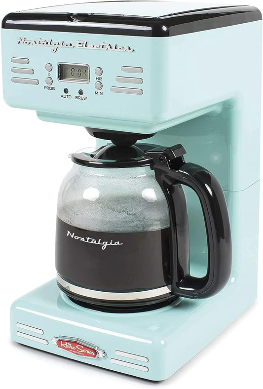 RCOF120AQ Retro 12-Cup Programmable Coffee Maker – Aqua Blue