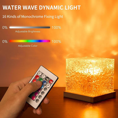Ocean Wave Projector Light,16 Colors Midnight Aura Lamp with Touch Control Aurora Glow Lamp,3D Tesseract Lamp for Light Projector for Home Office Bar Restaurant Underwater Projector Light