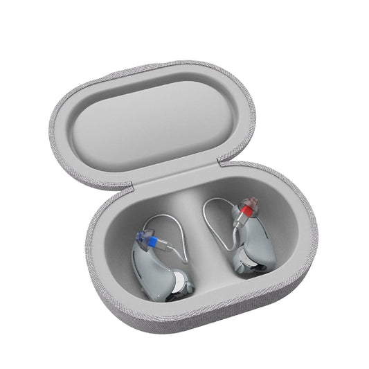B1 OTC Hearing Aids Powered by Bose - Bluetooth-Enabled Hearing Aids with Invisible Fit and All Day Comfort | Replaceable Batteries, Noise Reduction and Self-Fit Solution (Light Gray)