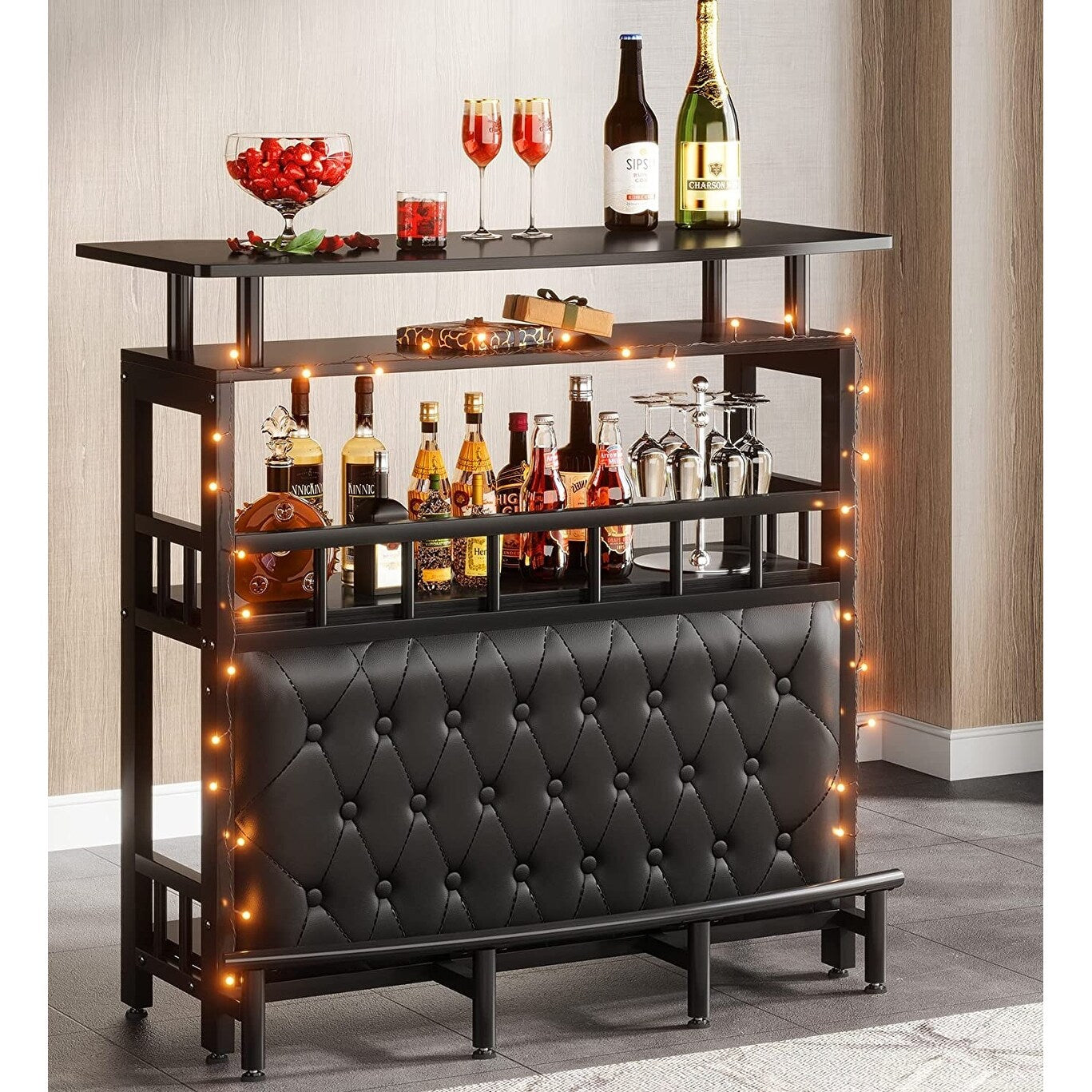 Bar Unit for Liquor, Home Enetertainement Bar with Storage