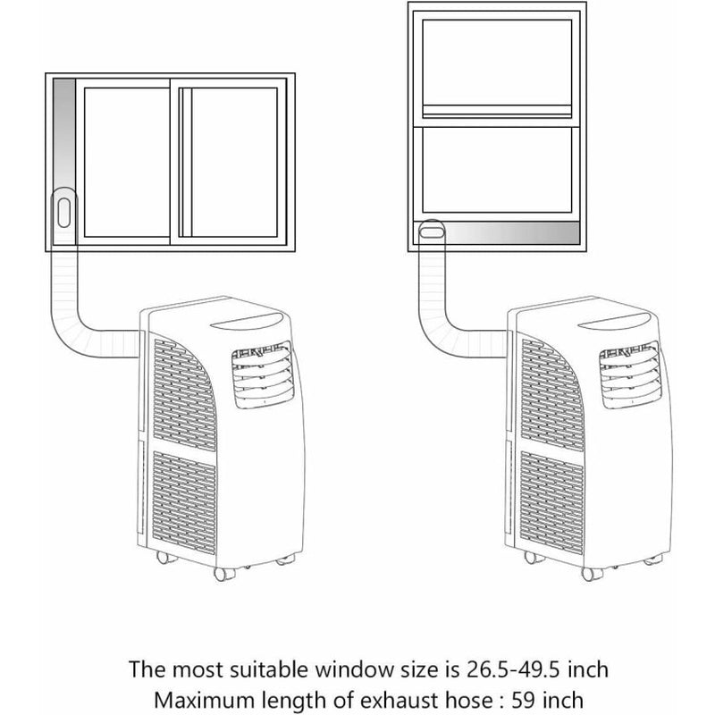 9000 BTU Portable Air Conditioner with Built-In Dehumidifier and Remote Control