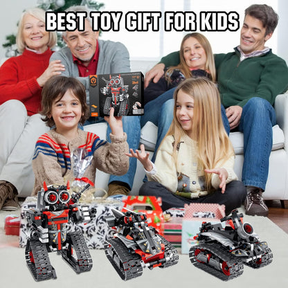 Remote Control Robot Building Kit for Boys 6-12, 3-In-1 STEM Remote & APP Controlled Coding Gear Robot/Tank/Rc Car, 419 Pcs Science Learning Educational Building Blocks Toy Set Gift for Kids