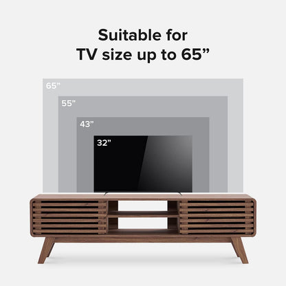 Ensley TV Stand, Mid Century Modern TV Stand for 55/60/65 Inch TV, Farmhouse TV Stand, Entertainment Center with Storage, TV and Media Consol for Living Room (Walnut, 59")