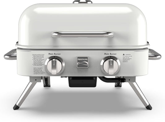 2-Burner Portable Tabletop Retro Gas Grill