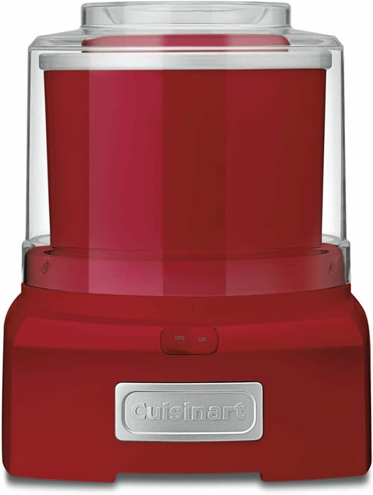 ICE-21RP1 1.5-Quart Frozen Yogurt, Ice Cream and Sorbet Maker, Double Insulated Freezer Bowl Elminates the Need for Ice and Makes Frozen Treats in 20 Minutes or Less, Red