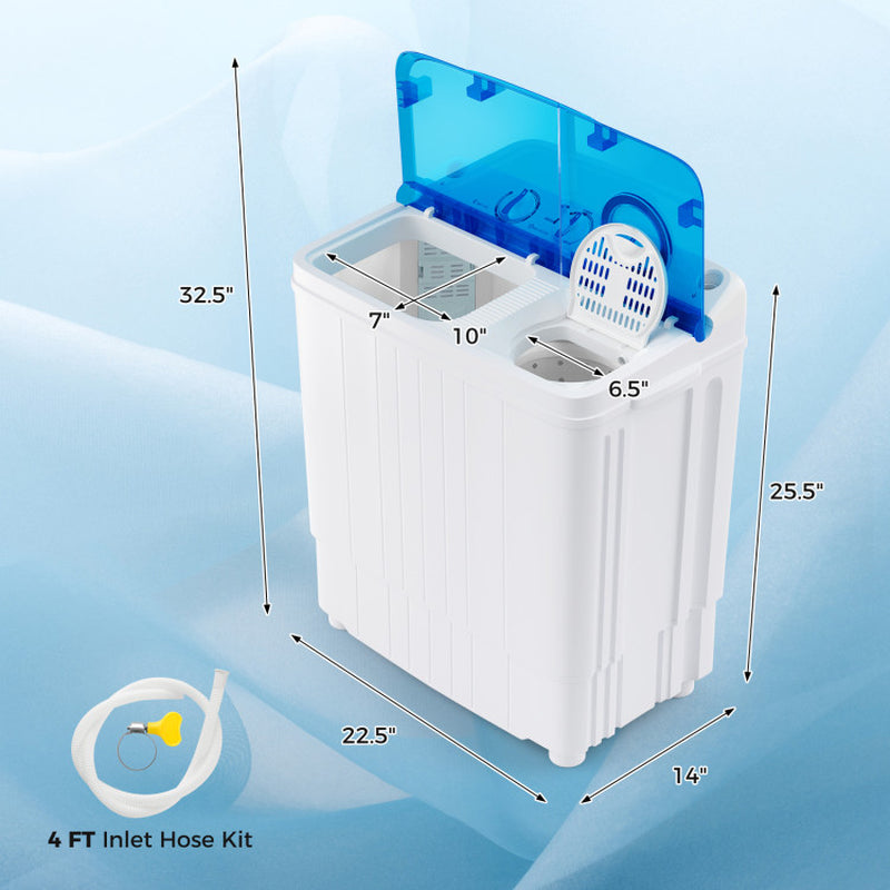 17.6 Lbs Portable Washing Machine with Drain Pump