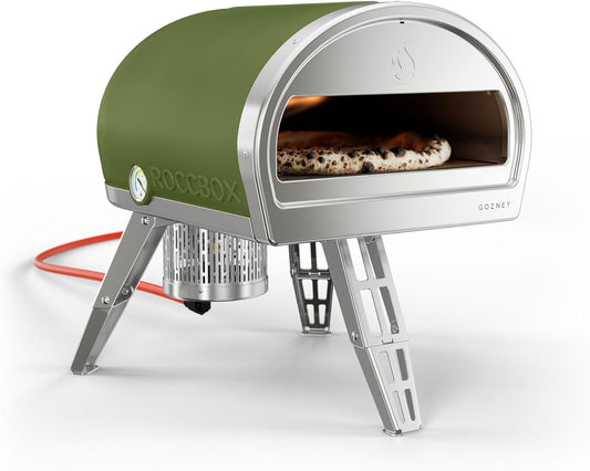 Pizza Oven by Gozney | Portable Outdoor Oven | Gas Fired, Fire & Stone Outdoor Pizza Oven - New Olive Green