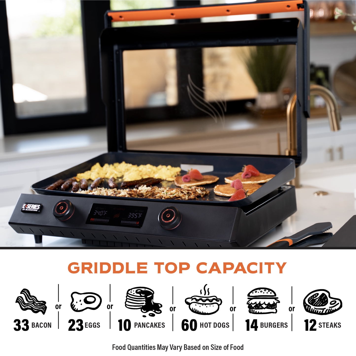 E-Series 2-Burner 22" Electric Tabletop Griddle with Prep Cart