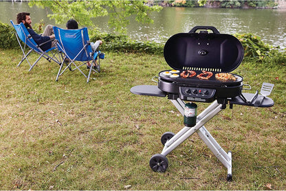 Roadtrip 285 Portable Stand-Up Propane Grill, Gas Grill with 3 Adjustable Burners & Instastart Push-Button Ignition; Great for Camping, Tailgating, BBQ, Parties, Backyard, Patio & More