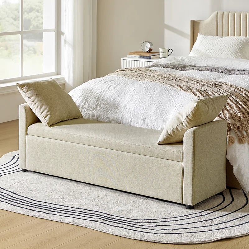 Aristides Polyester Upholstered Storage Bench