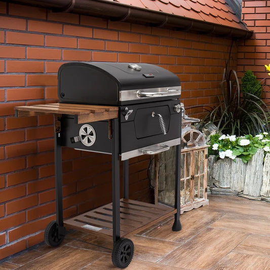 24" Crop Barrel Charcoal Grill with Side Shelf