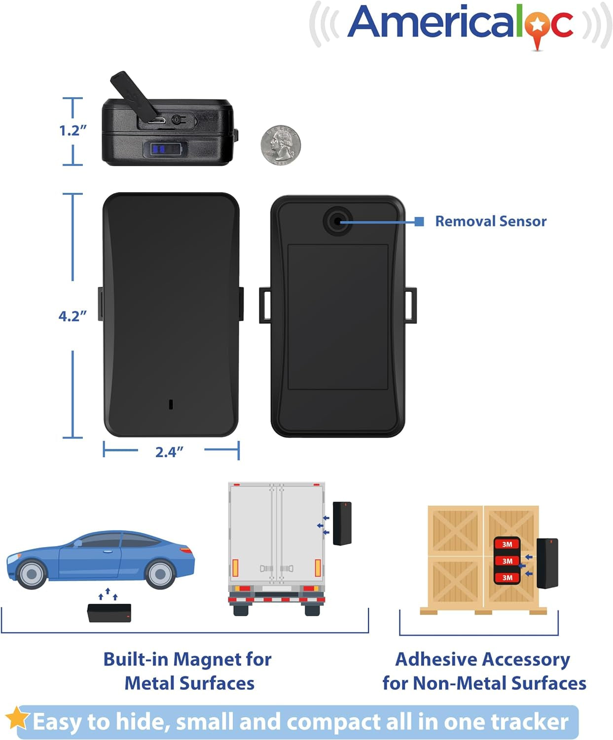 LLX Series GPS Tracker. 2 to 24 Months Battery, Newest Model, Waterproof, Magnetic, Small. Vehicle and Asset Tracking, Compact and Discrete. Removal and Tampering Alerts