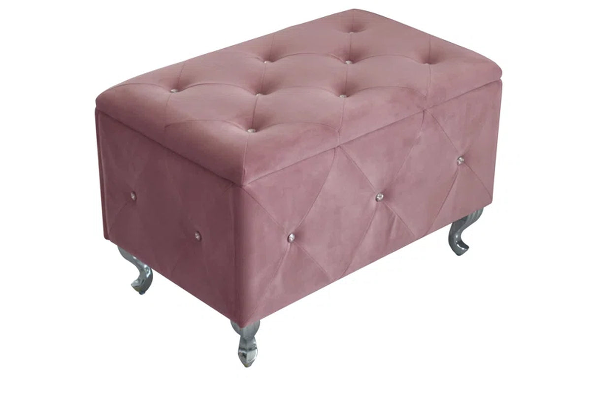 Carnes Velvet Upholstered Storage Bench