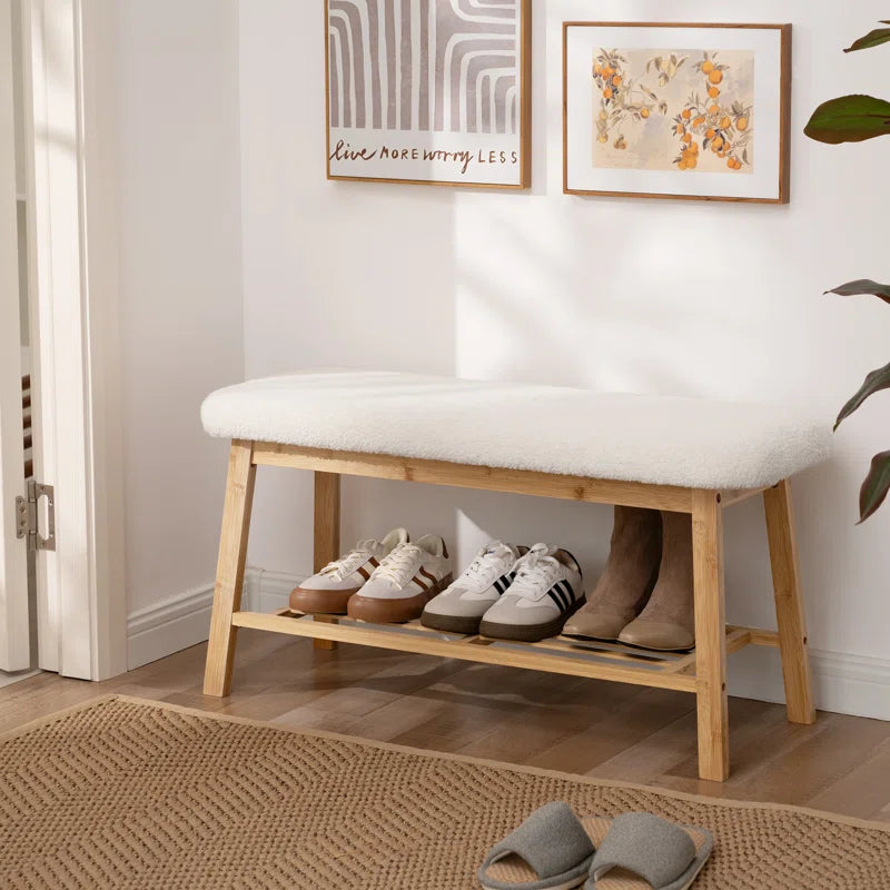 Tashaunda Shoe Bench with Storage Shelf for Entryway