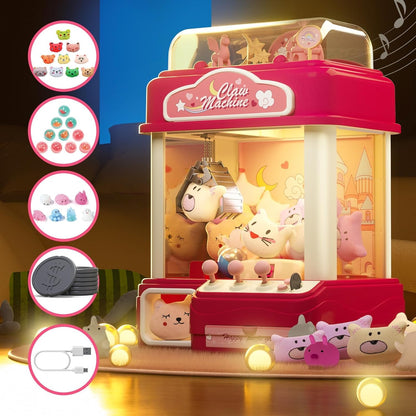 Claw Machine for Kids Adults with Sound Light, Vending Machine Candy Grabber Prize Dispenser Toys, Unicorns Claw Machine Toys Electric Arcade Control,Birthday Girl Toys Gift