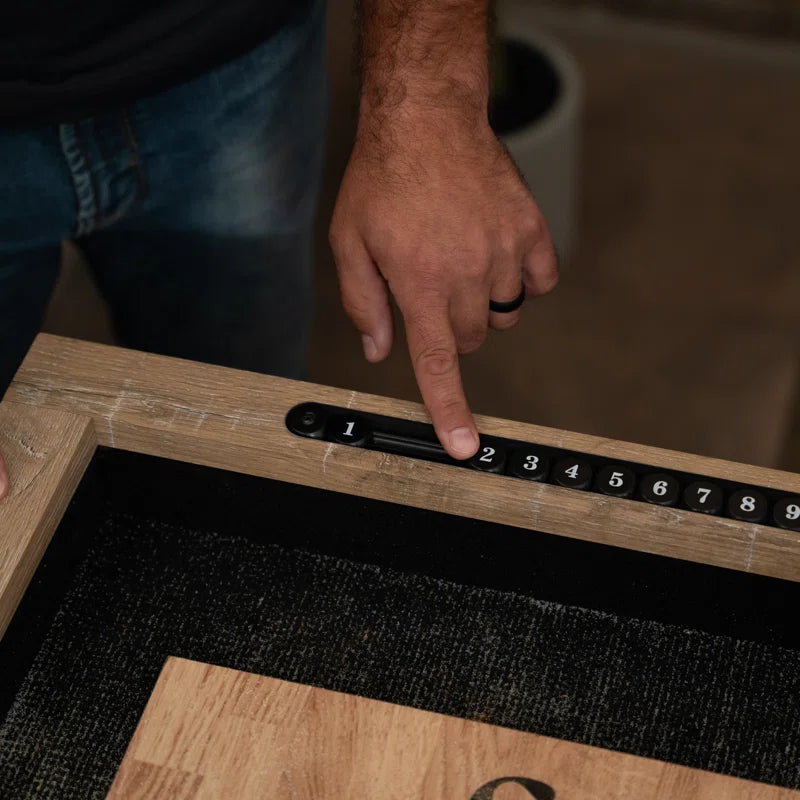 White Oak LED Shuffleboard Table with Buffet Top