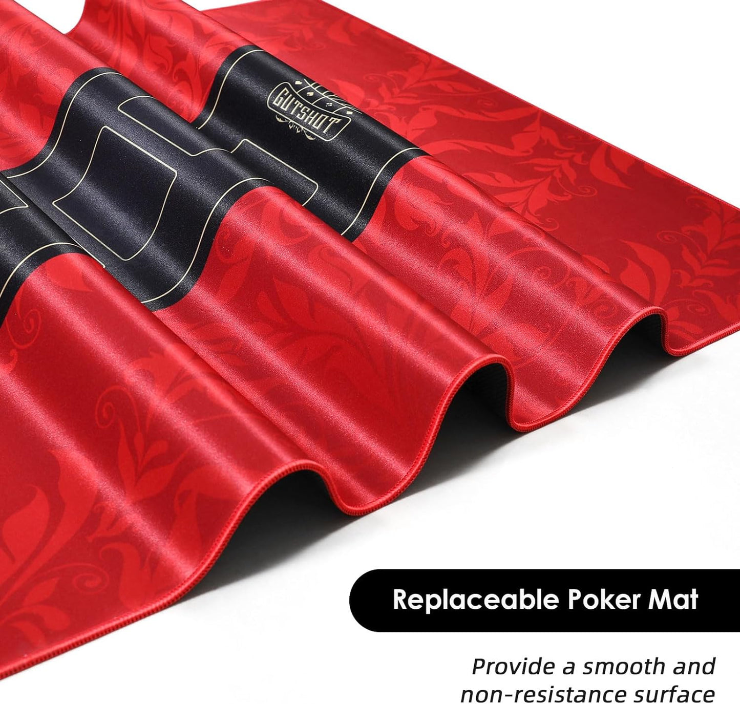 Premium Poker Table for 10 Players - Foldable and Long-Lasting Poker Table, Luxurious Vegas Style Casino Experience at Home (Red)