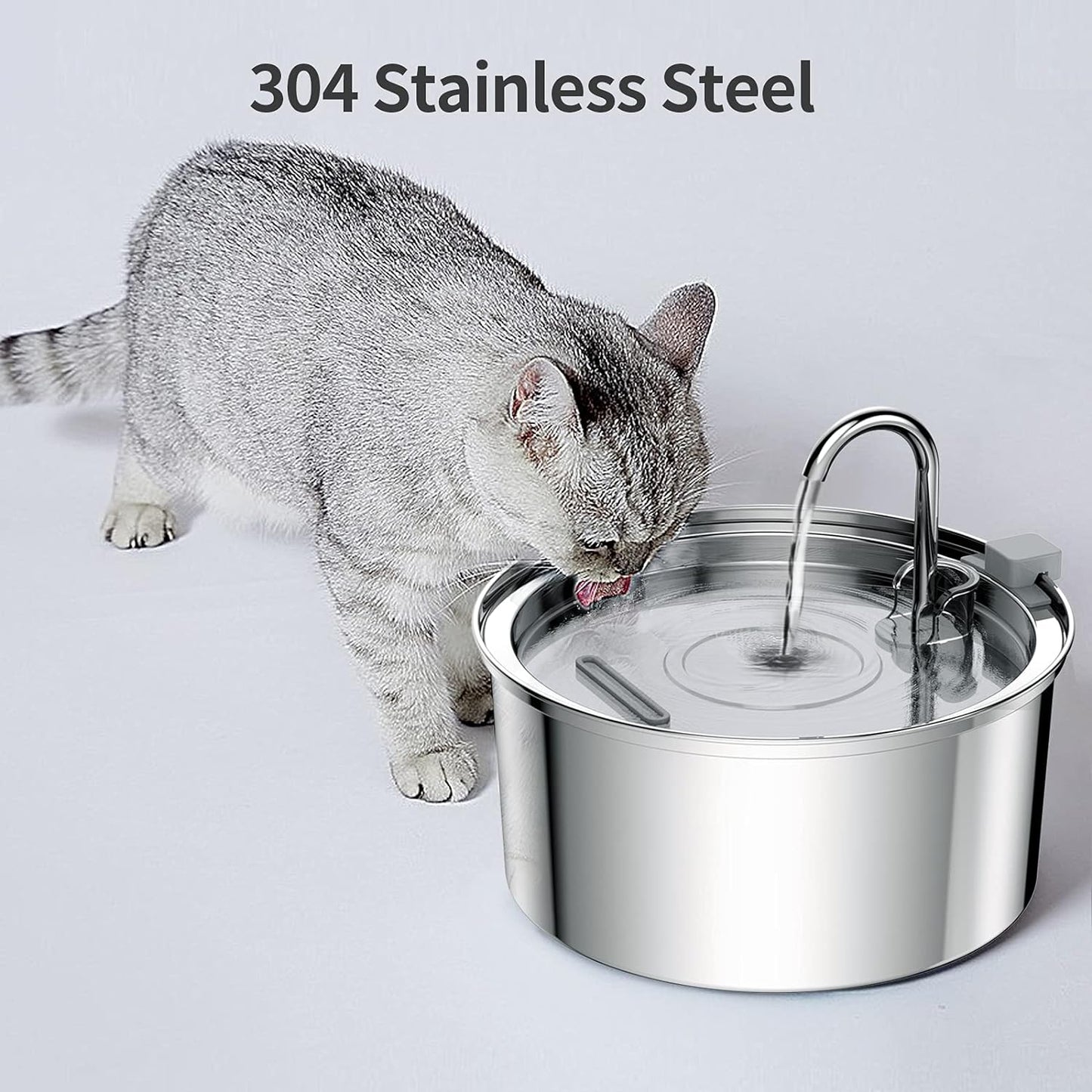 Cat Water Fountain, 3.2L/108Oz Automatic Stainless Steel Pet Fountain Dog Water Dispenser, Ultra-Quiet Pump and 3 Replacement Filters & for Cats, Dogs, Multiple Pets