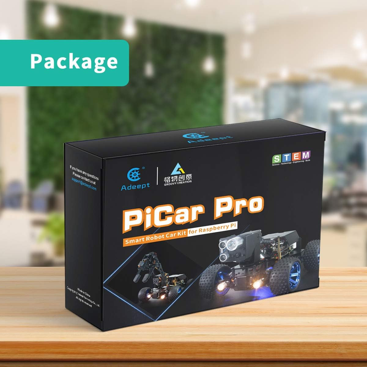 Picar-Pro Compatible with Raspberry Pi Robot Kit Programming 2-In-1 Robotic with 4-DOF Robotics Arm, Electronic DIY Smart Car Kit for Teens Adults for Rpi 4B Model 3B 3B+