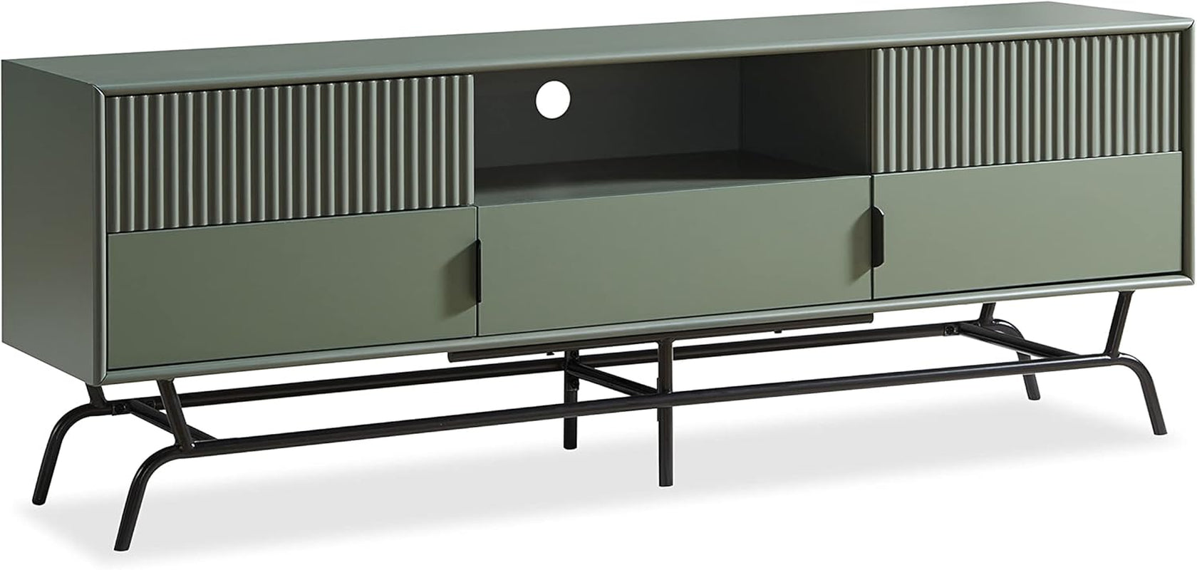 Quin Modern TV Stand with Storage Drawers, Media Console Cabinet, Entertainment Center for 65 Inch Television, Unique Living Room Furniture, Light Gray