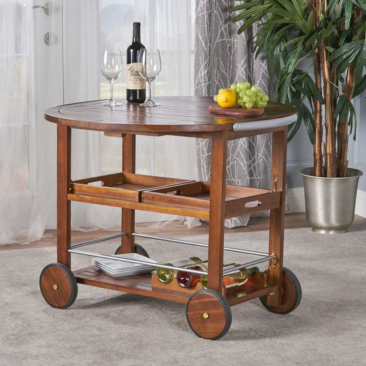 Porsha Solid Wood Bar Cart