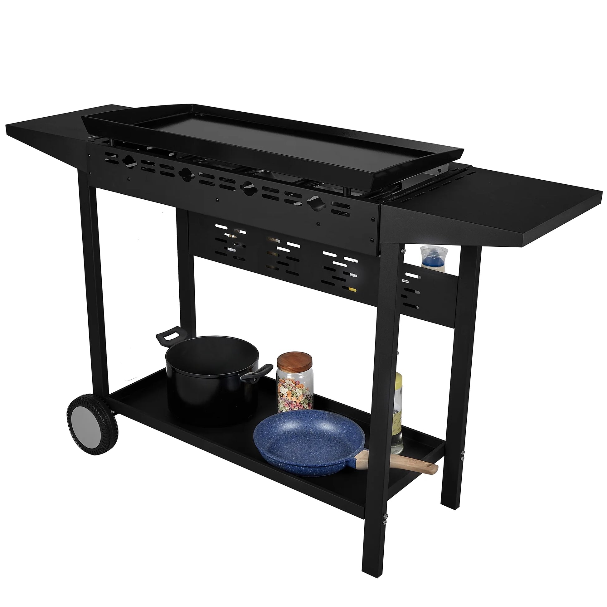 4-Burner 30" Griddle Propane Gas Grill, Black