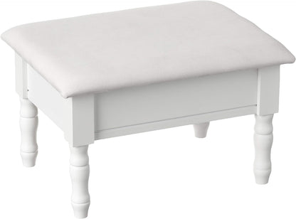 Frenchi Home Furnishing Footstool with Storage Cover, White