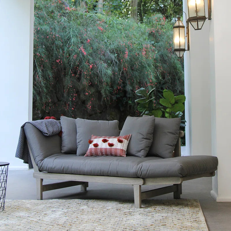 Bismark 79'' Mahogany Outdoor Convertible Sofa Daybed